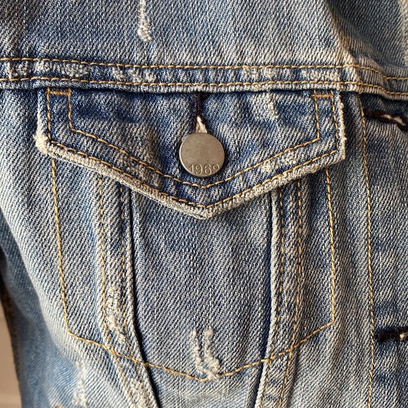 GAP Distressed Denim Jacket, Size XS - Picture 12 of 17